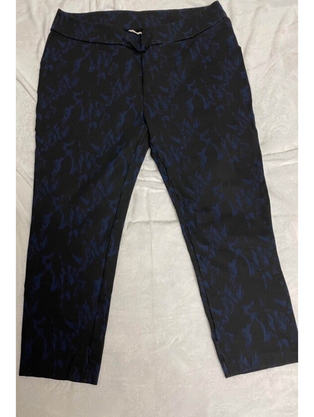 Soft Surroundings Ponte Pull On Pants Womens 2X Black Blue Ankle Cropped